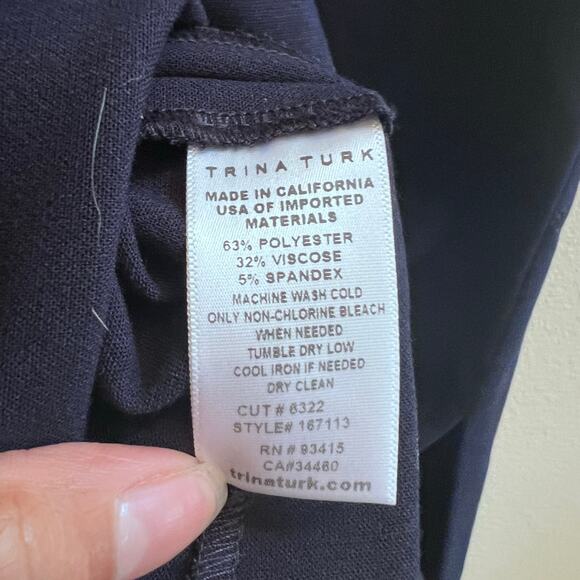 Trina Turk Midnight Blue Side Slits Blouse Sleeveless Tops Women's Size 6 NWT - Picture 5 of 5